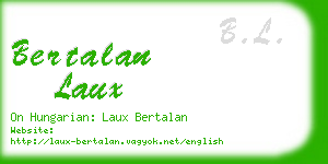 bertalan laux business card